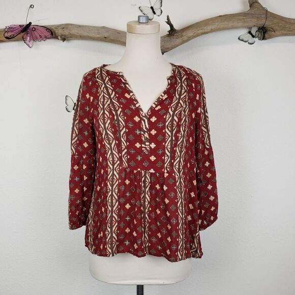 Lucky brand boho peplum top - Picture 1 of 7